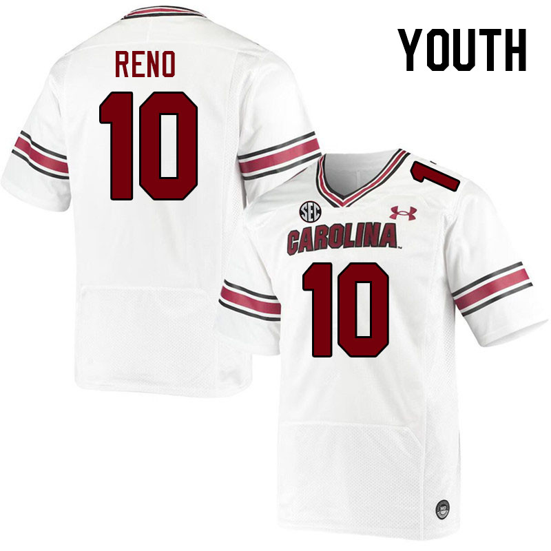Youth #10 Dante Reno South Carolina Gamecocks College Football Jerseys Stitched-White